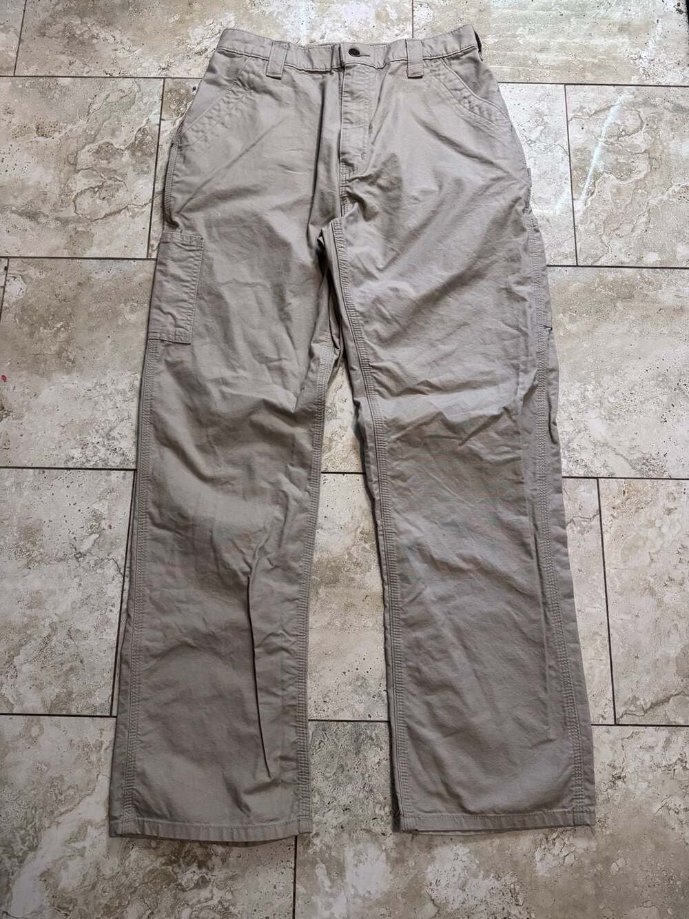 Carhartt B151-TAN Loose Original Fit Cargo Pants Size 34x32 Tan Cotton